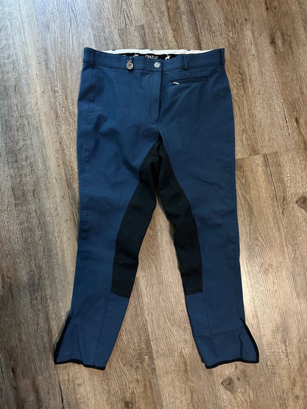Pikeur Lugana Kontrast Full Seat Riding Breeches Size 44 / US 32 Navy Blue Black